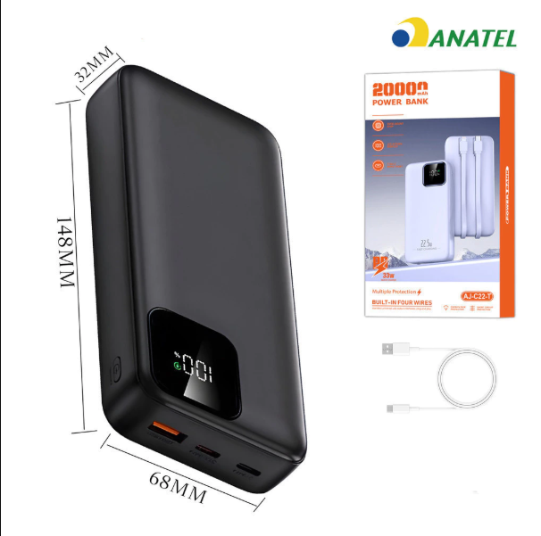 Carregador Turbo Portátil 20000mAh - MD-12409