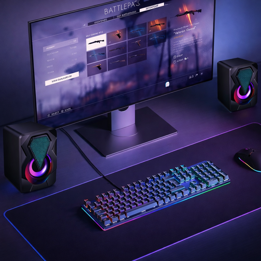 Caixa de Som RGB Gamer PC | Alto-Falante Potente
