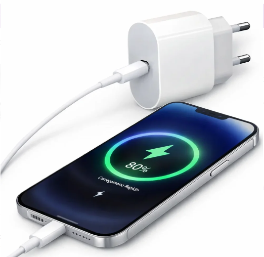 Carregador Turbo Adaptador Tipo C Para IOS 30W 1M / Cor Única