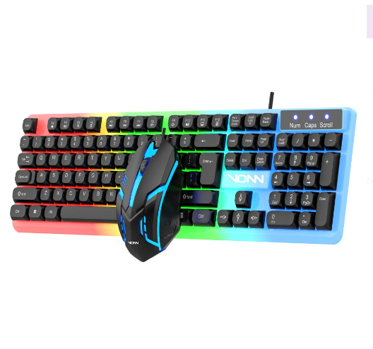 Kit Mouse Óptico e Teclado USB Gamer Led Semi Macânico Computador