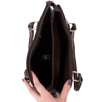 Kit 2 Bolsas Femininas De Ombro Média E Grande Texturizada / Marrom