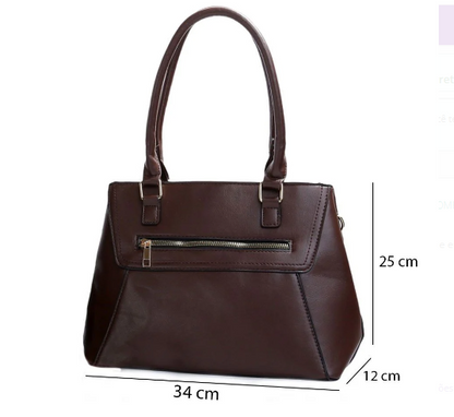 Kit 2 Bolsas Femininas De Ombro Média E Grande Texturizada / Marrom