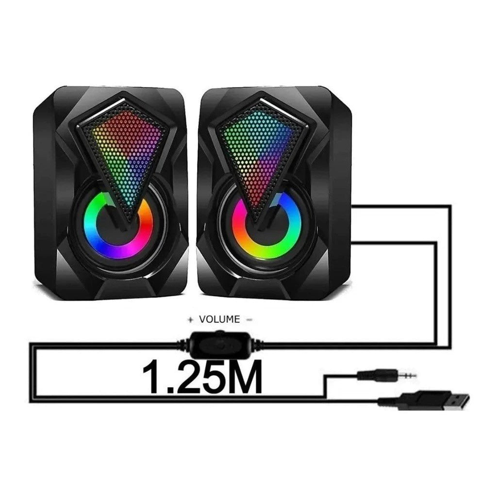 Caixa de Som RGB Gamer PC | Alto-Falante Potente