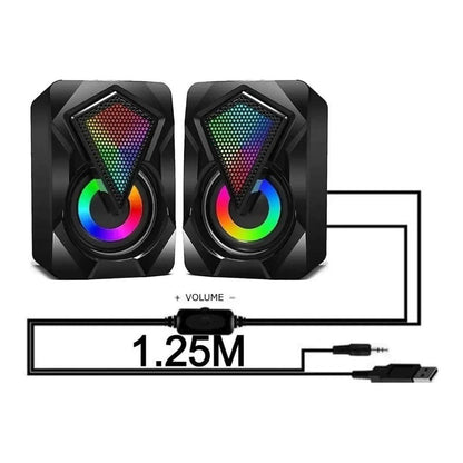 Caixa de Som RGB Gamer PC | Alto-Falante Potente