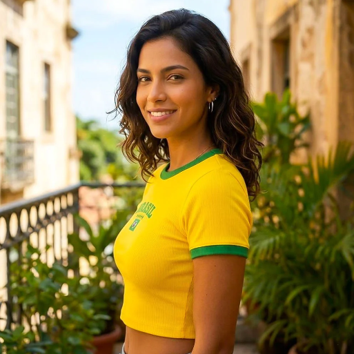 Blusa Cropped Do Brasil Feminina Canelado Ribana Com Manga 4 Cores