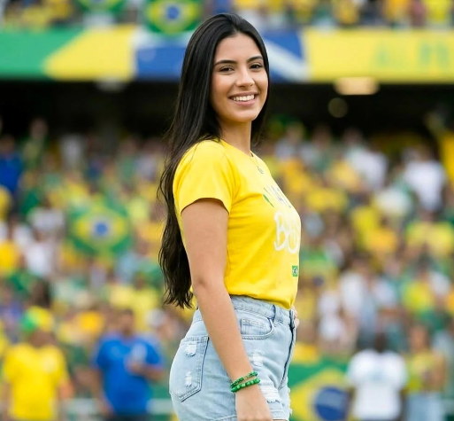 T-shirt Feminina Blusa Estampada Vai Brasil Com Manga Curta