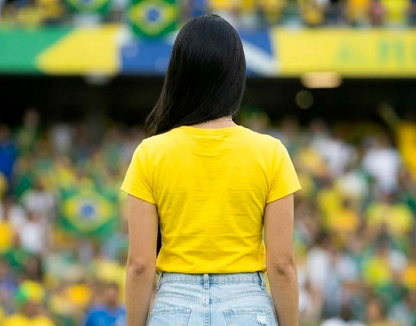 T-shirt Feminina Blusa Estampada Vai Brasil Com Manga Curta