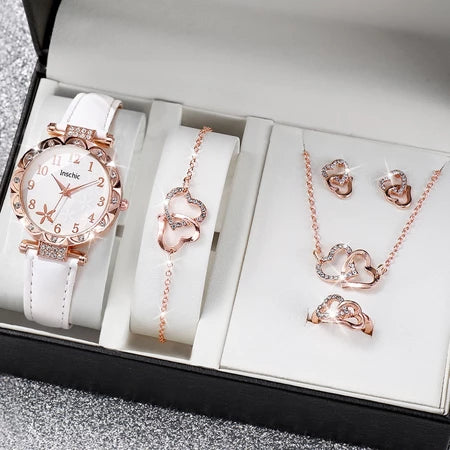 Relógio Feminino Elegante com Pulseiras