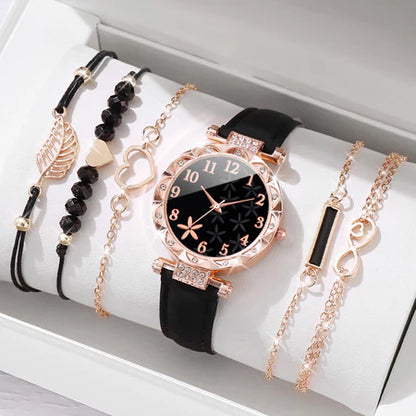 Relógio Feminino Elegante com Pulseiras